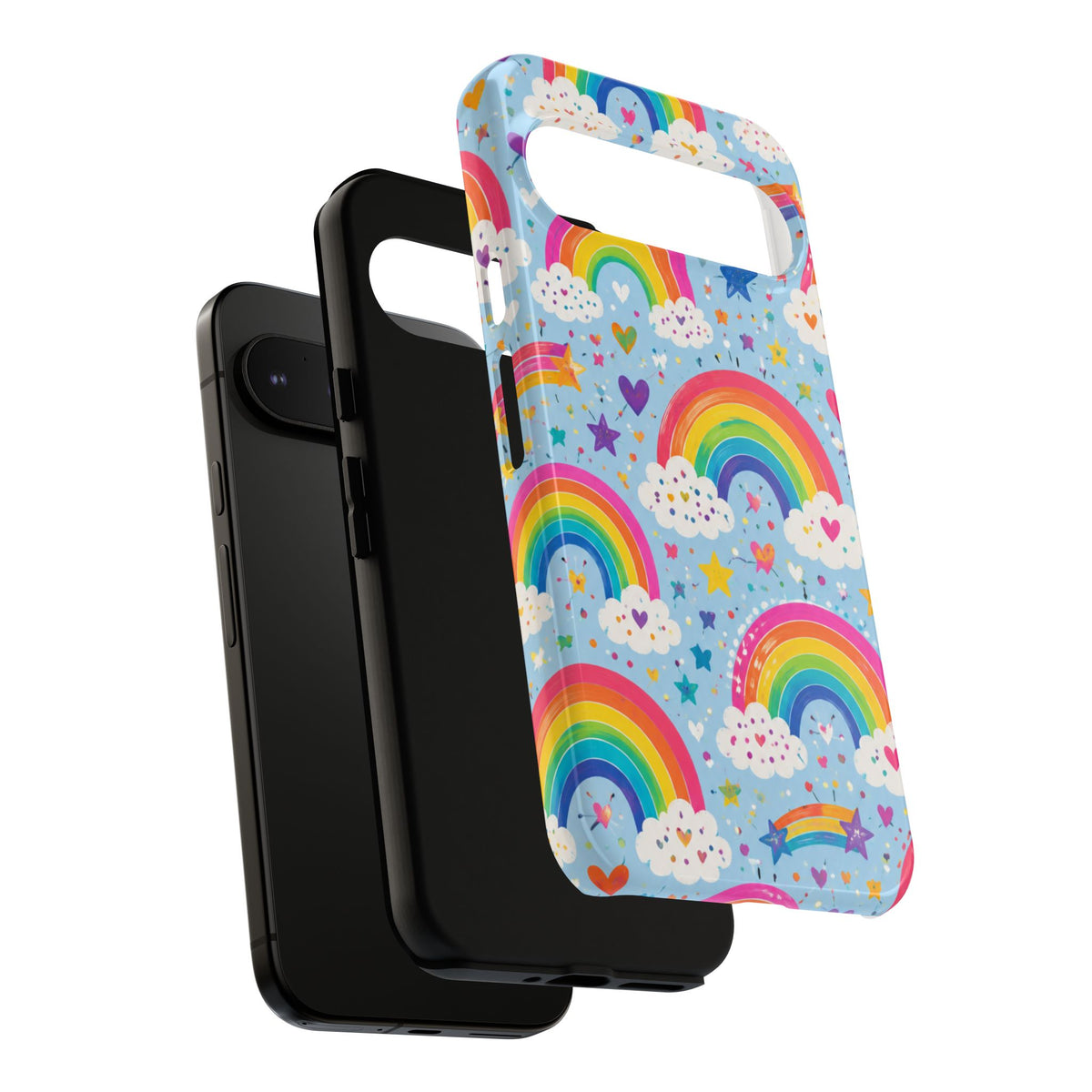 Rainbow Clouds Phone Case — Cute Pastel Rainbow Pattern Tough Case