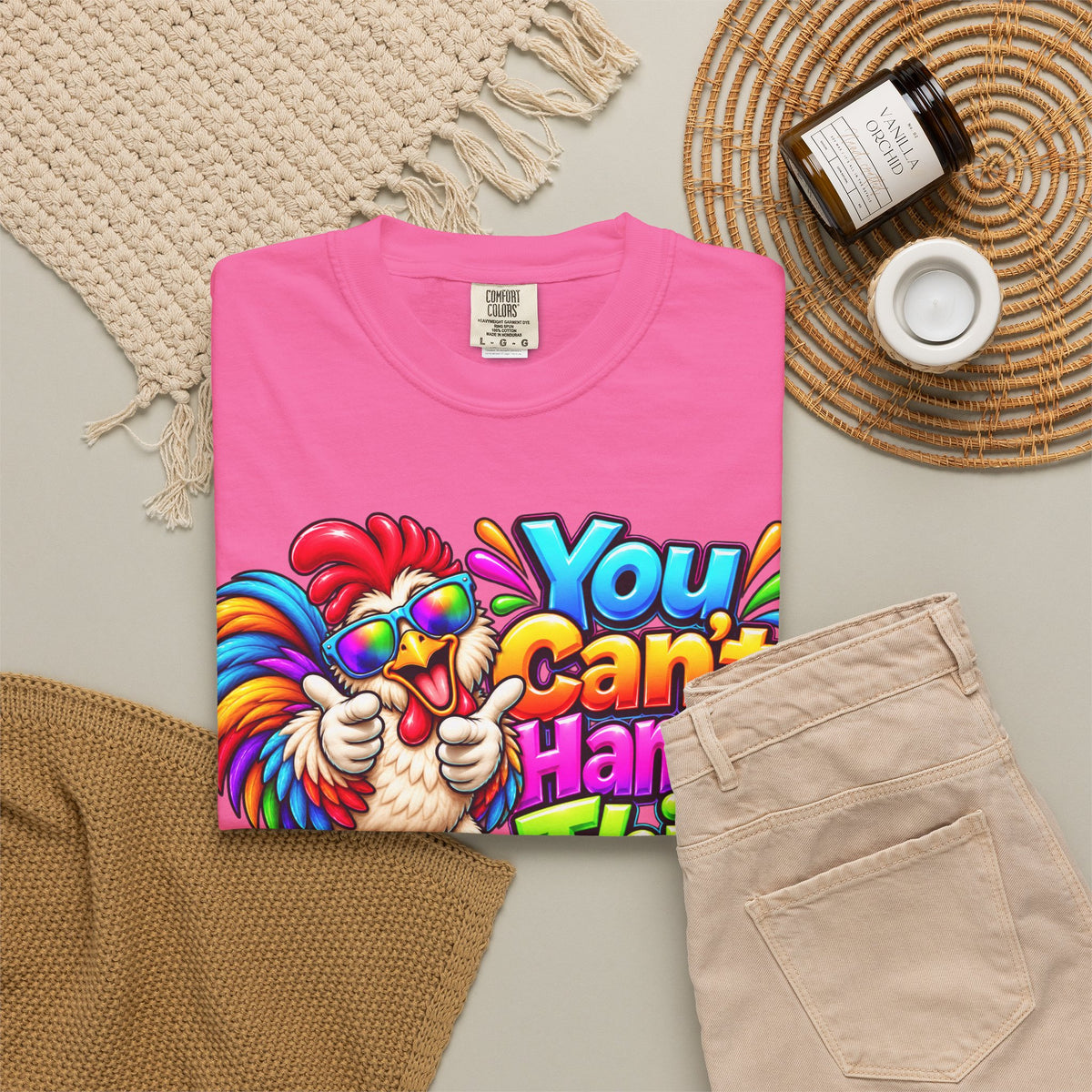 You Can't Handle This Rooster T-Shirt — Funny Colorful Rooster Graphic Tee