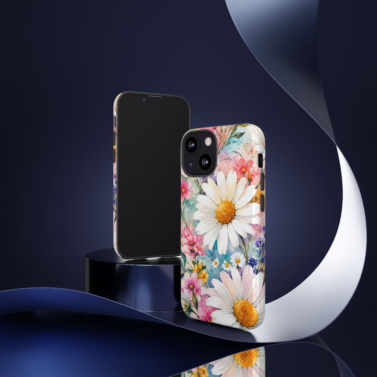 Floral Daisy Phone Case — Watercolor Daisies Protective Tough Case