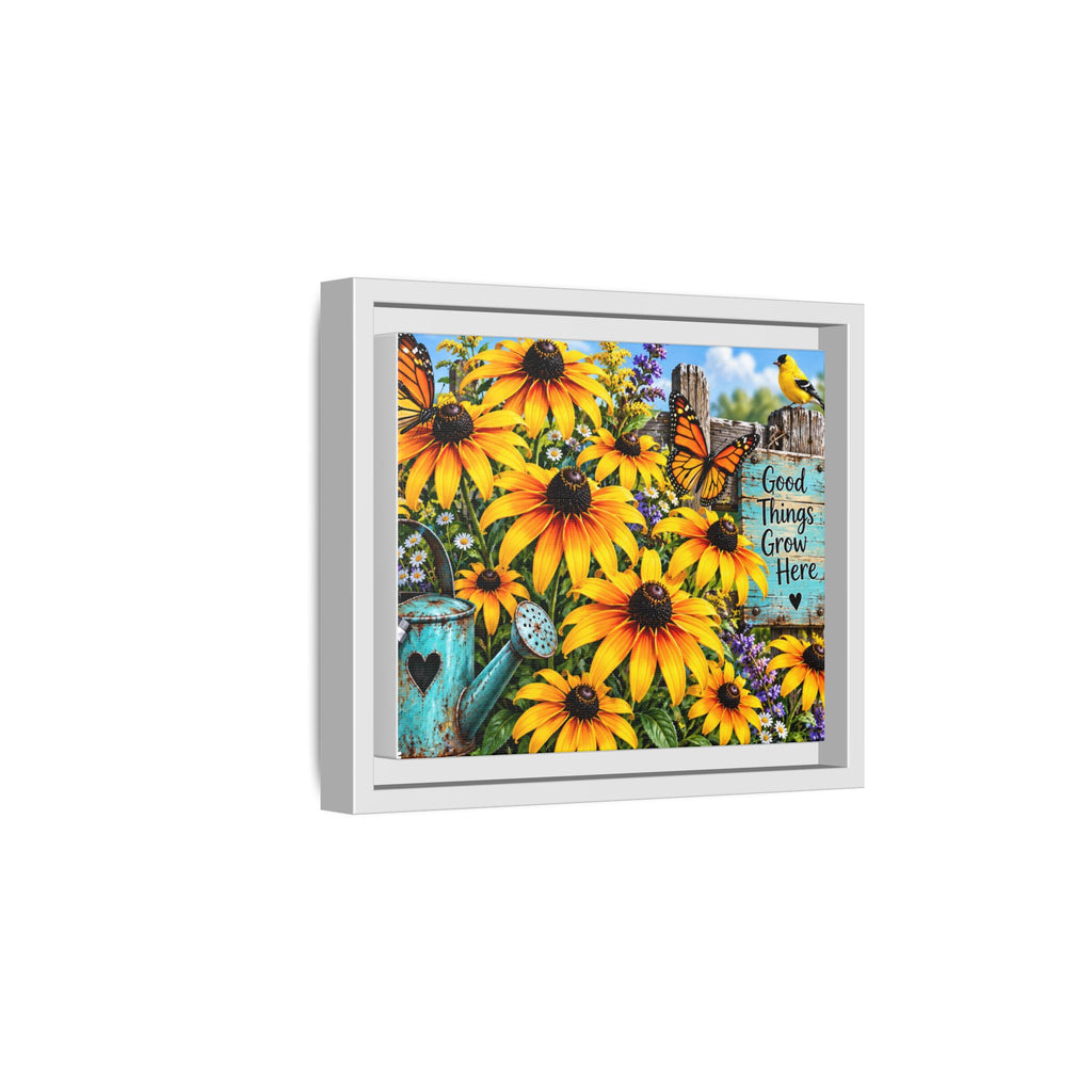 Good Things Grow Here Sunflowers Wall Art Matte Canvas