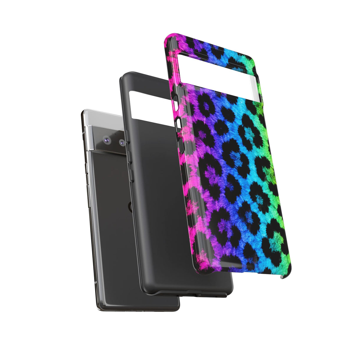 Neon Rainbow Leopard Tough Case – Colorful Animal Print Phone Cover