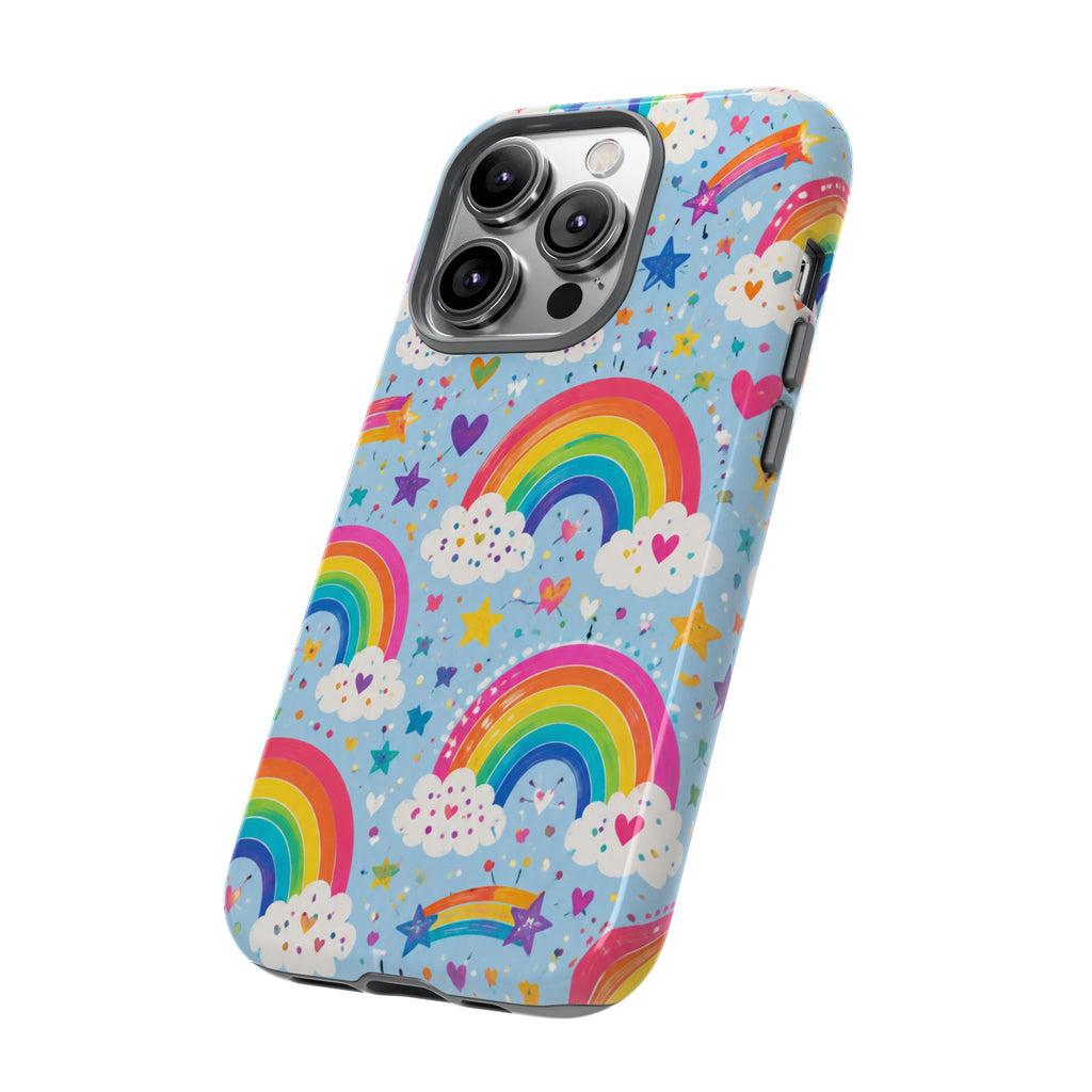 Rainbow Clouds Phone Case — Cute Pastel Rainbow Pattern Tough Case