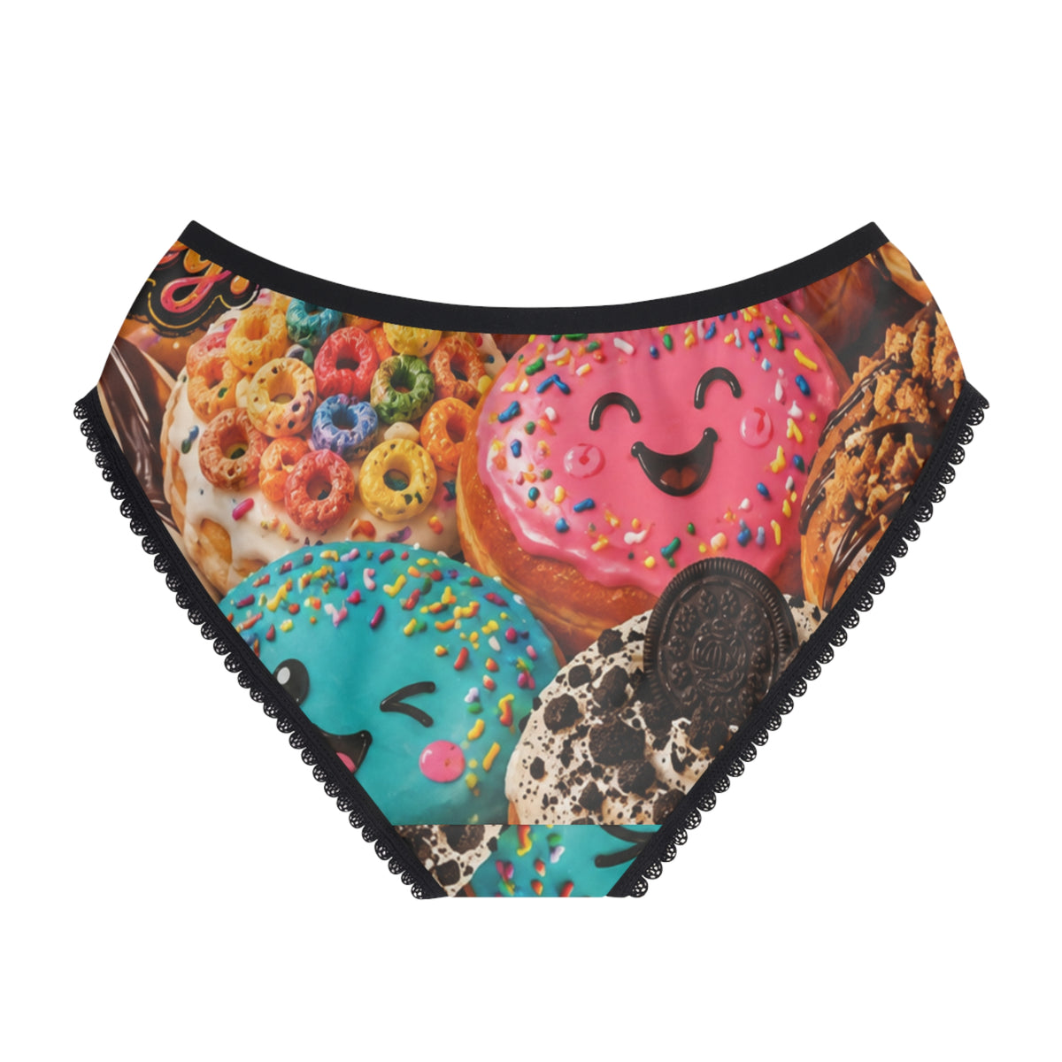Donut Party Women's Briefs — Cute Colorful Donut & Cereal Print