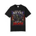 Give Me Metal or Give Me Death T-shirt | Skeleton Guitar Heavy Metal