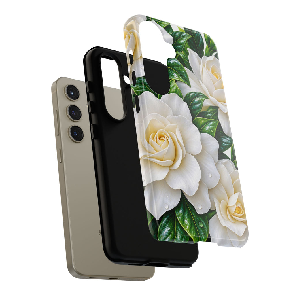Floral Camellia Tough Case — White Gardenia Phone Cover