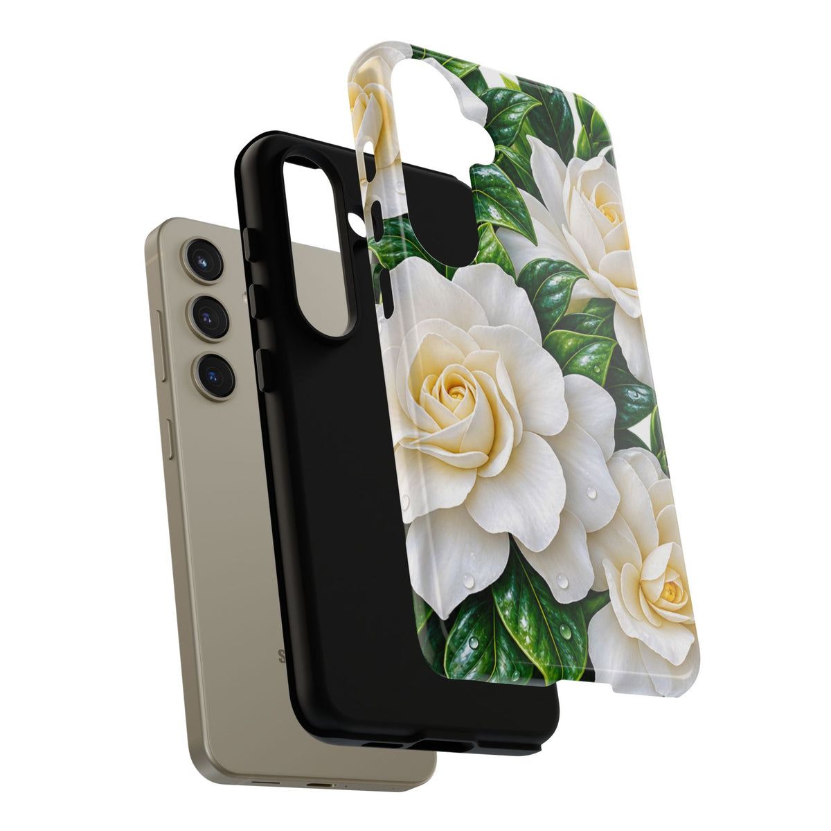 Floral Camellia Tough Case — White Gardenia Phone Cover