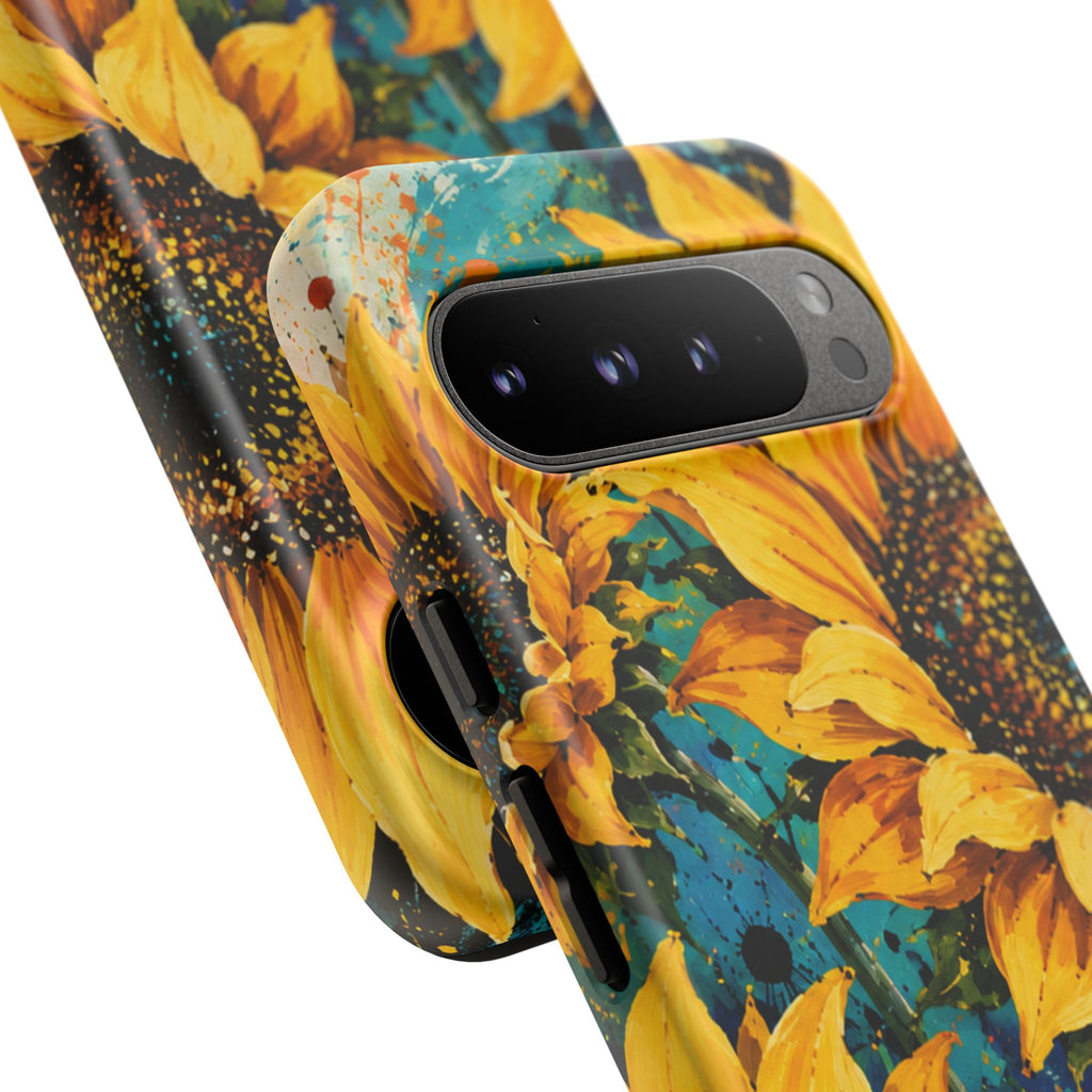 Sunflower Art Phone Case — Vibrant Yellow Floral Tough Case