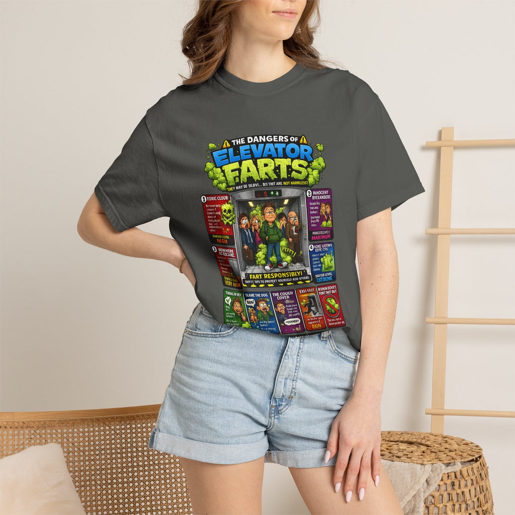 Elevator Farts chart T-shirt | Funny Bathroom Humor Tee