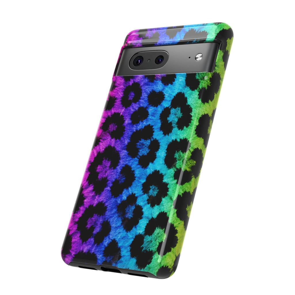 Neon Rainbow Leopard Tough Case – Colorful Animal Print Phone Cover