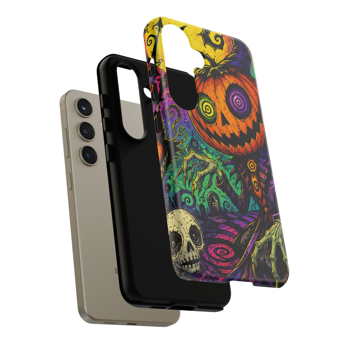 Halloween Pumpkin Skull Phone Case — Psychedelic Jack-o'-Lantern Tough Case
