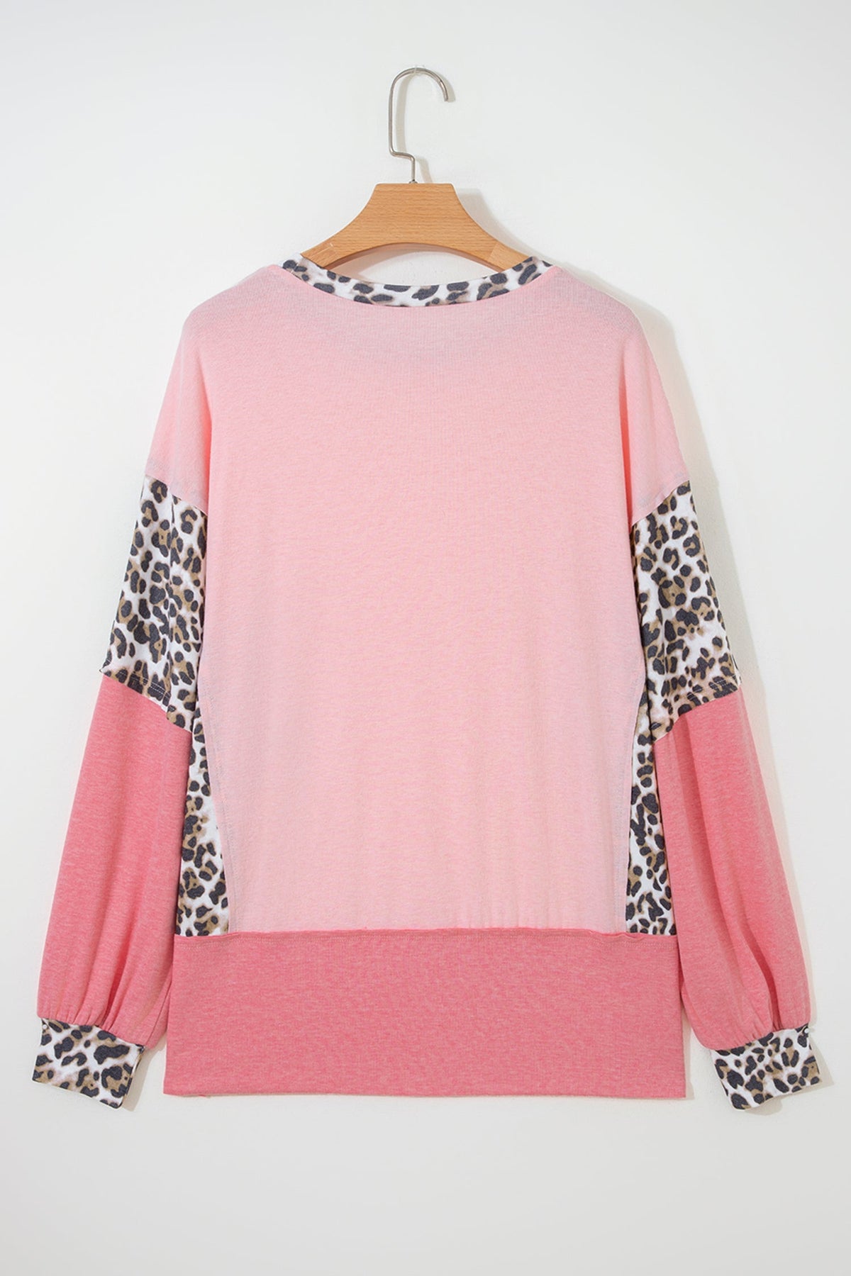 Leopard Patchwork Dolman Sleeve Sweatshirt