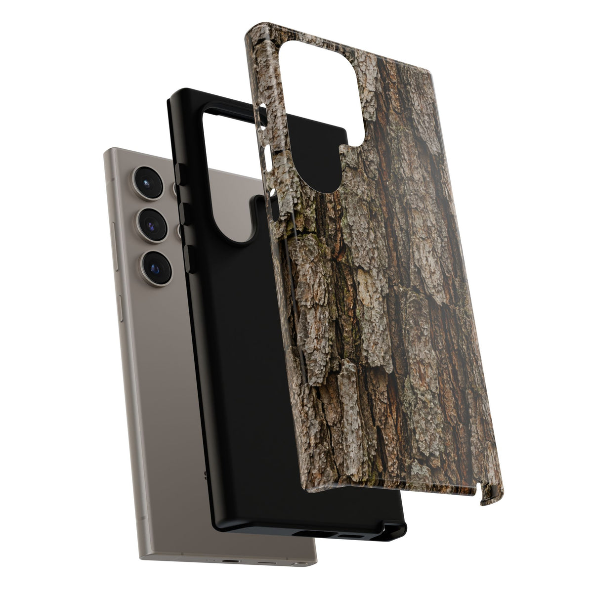 Bark Texture Phone Case - Rugged Woodland Camouflage for Nature Lovers