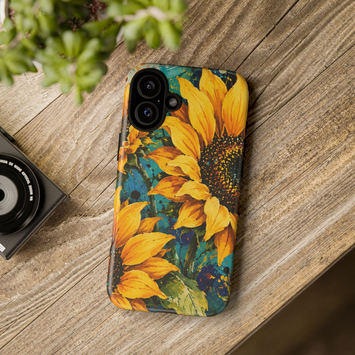 Sunflower Art Phone Case — Vibrant Yellow Floral Tough Case