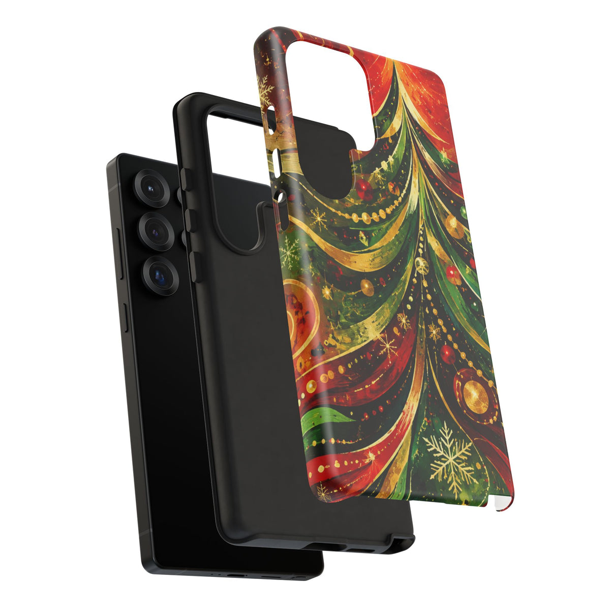 Christmas Tree Tough Phone Case — Festive Red & Green Holiday Phone Cover