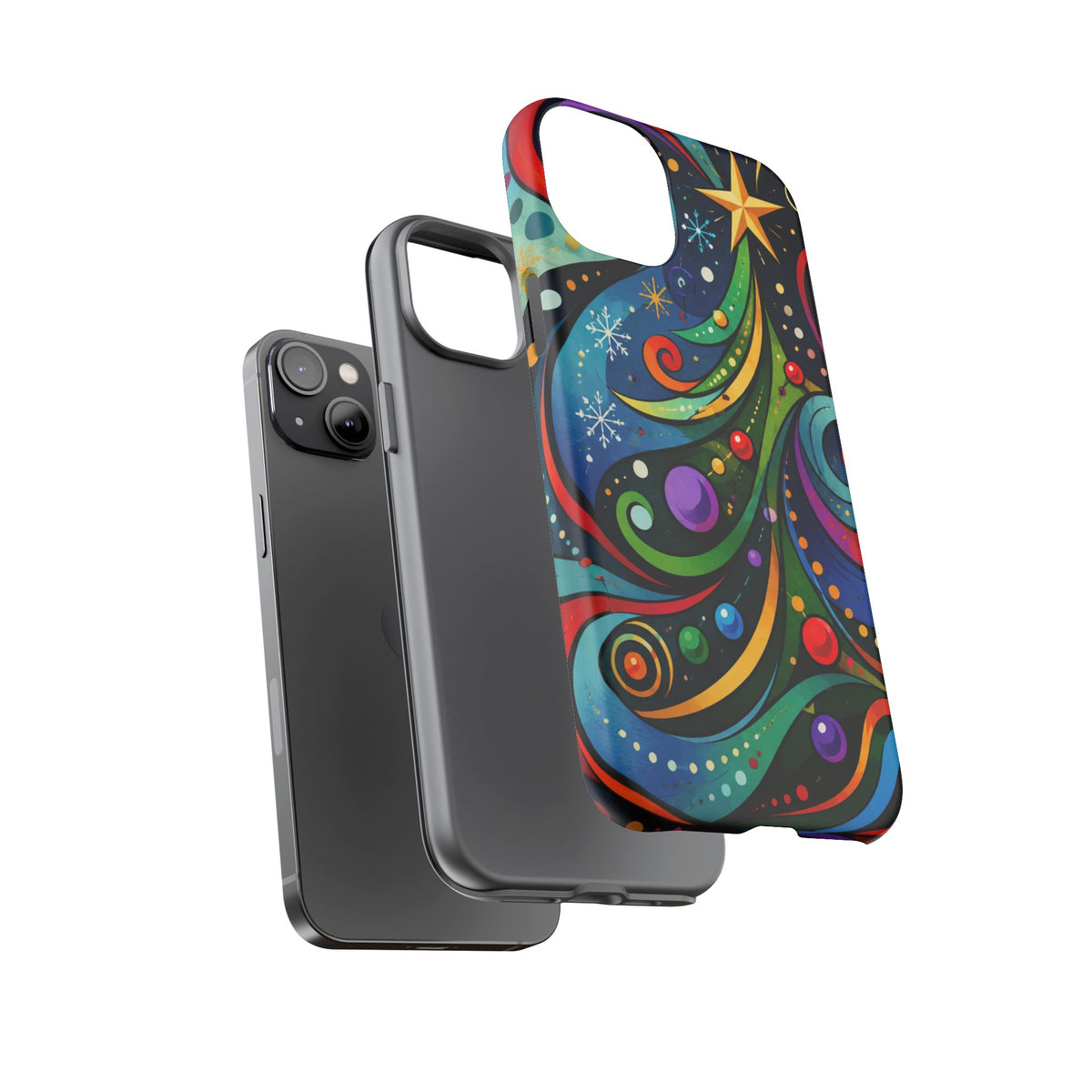 Colorful Swirl Christmas Tree Tough Phone Case