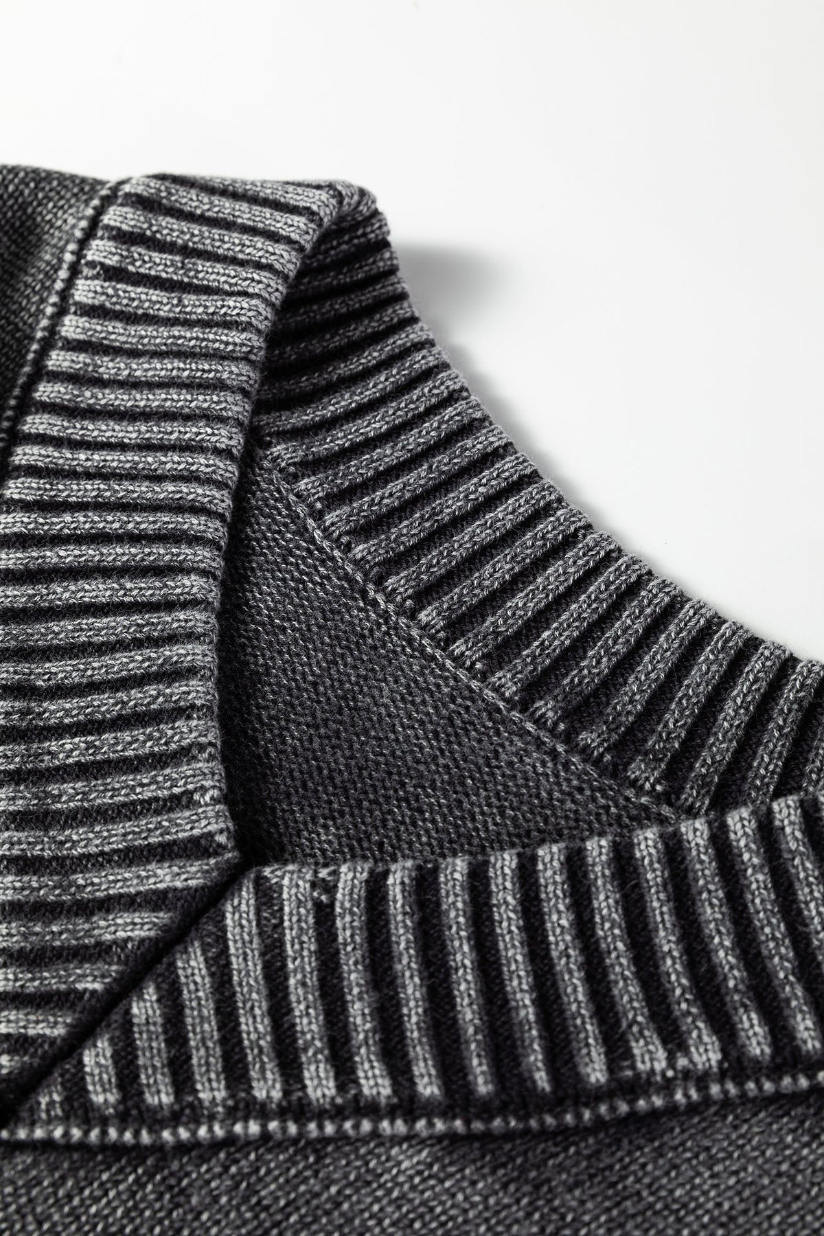 Mineral Wash Reverse Seam V-Neck Drop Shoulder Sweater