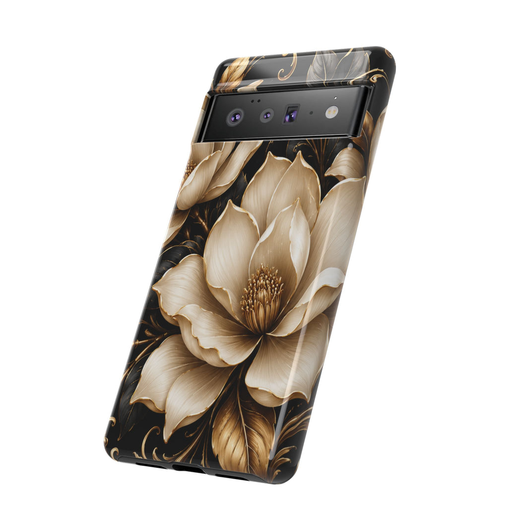 Floral Tough Case — Elegant Gold Magnolia Phone Case