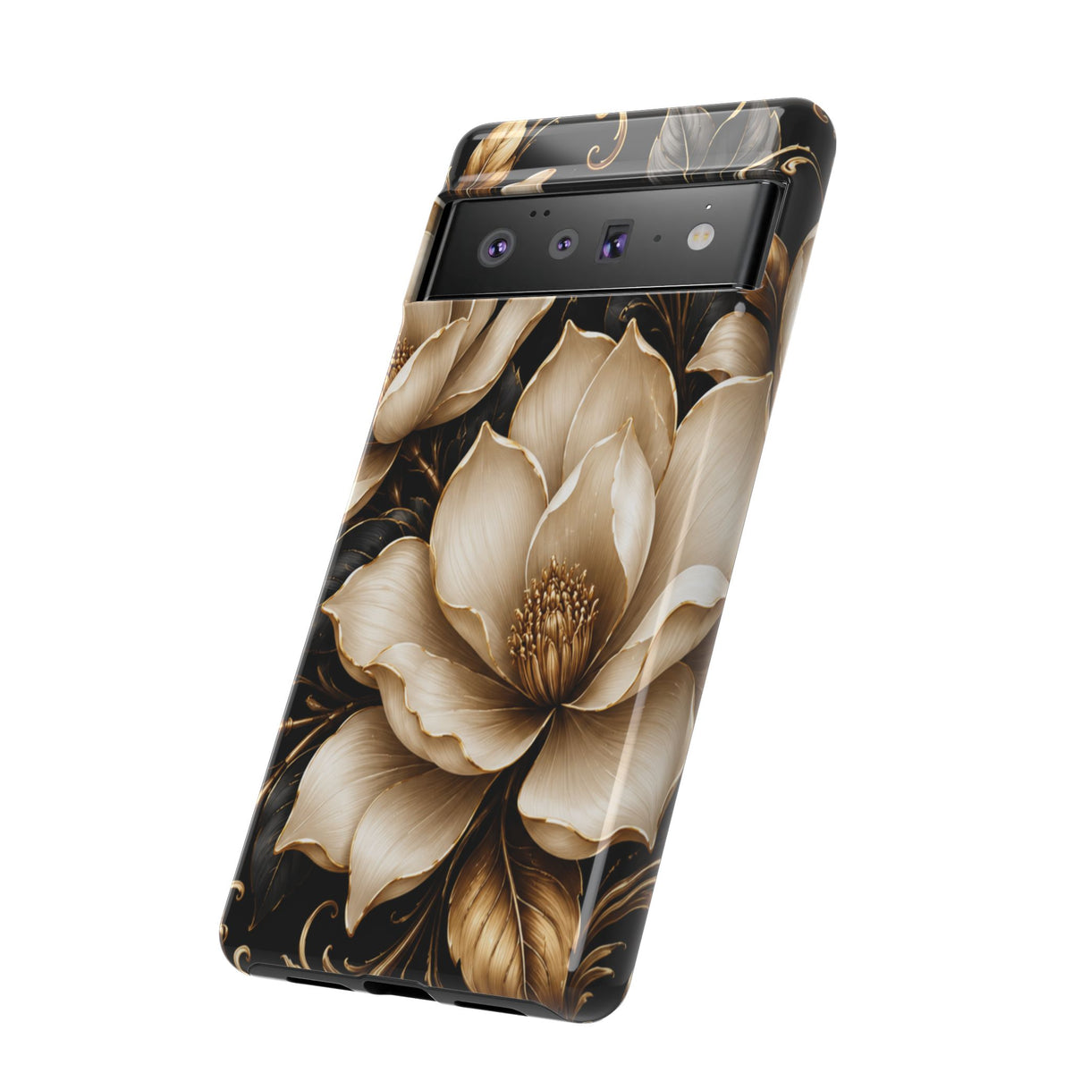 Floral Tough Case — Elegant Gold Magnolia Phone Case