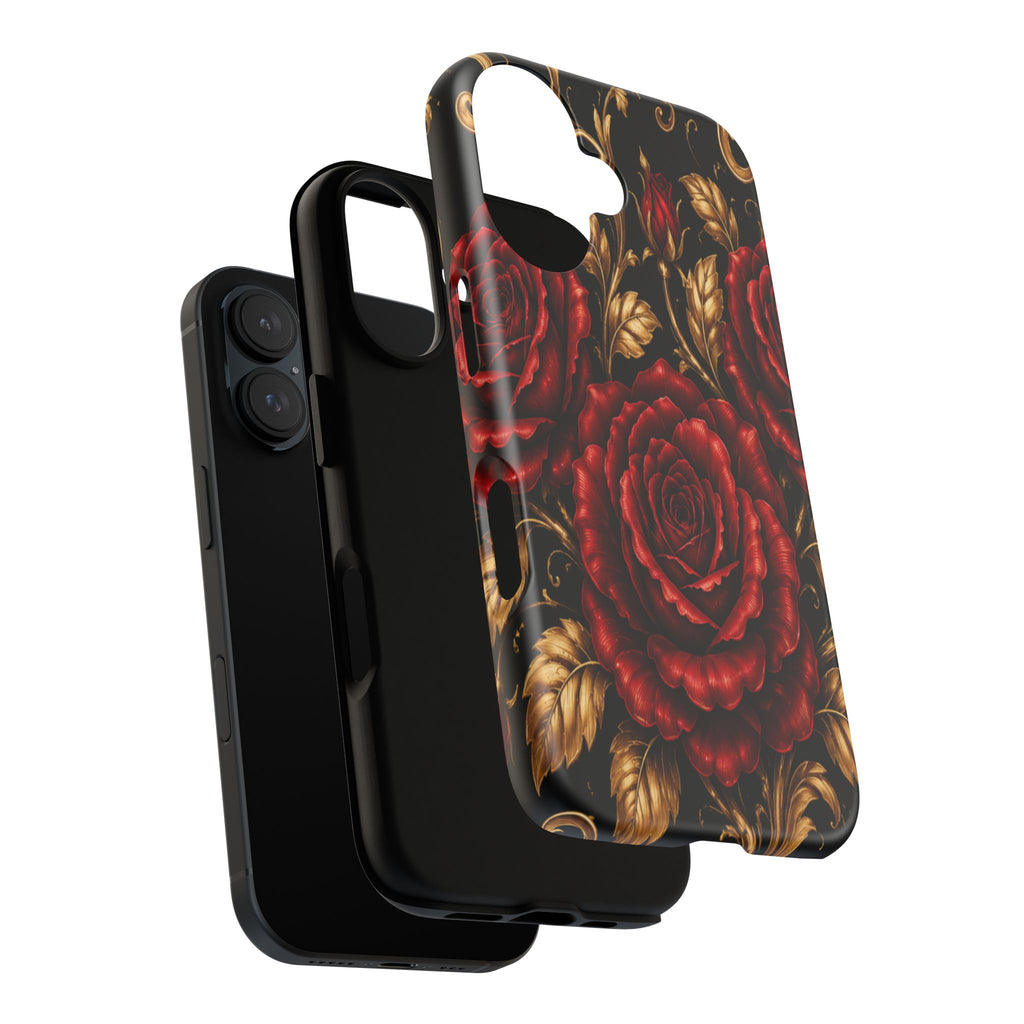 Tough Cases — Vintage Red Rose Floral Phone Case