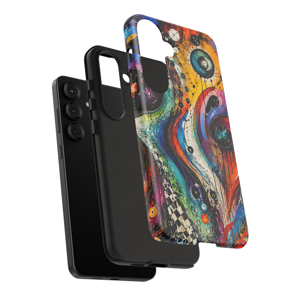 Abstract Cosmic Swirl Phone Case — Colorful Artistic iPhone Tough Case