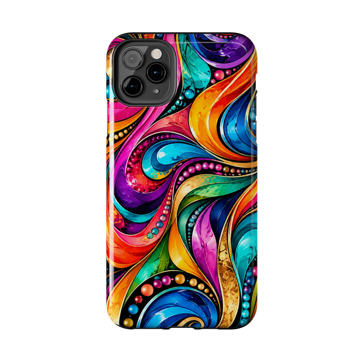 Colorful Swirl Tough Phone Case — Vibrant Abstract Protective Cover