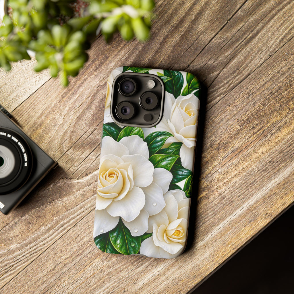Floral Camellia Tough Case — White Gardenia Phone Cover