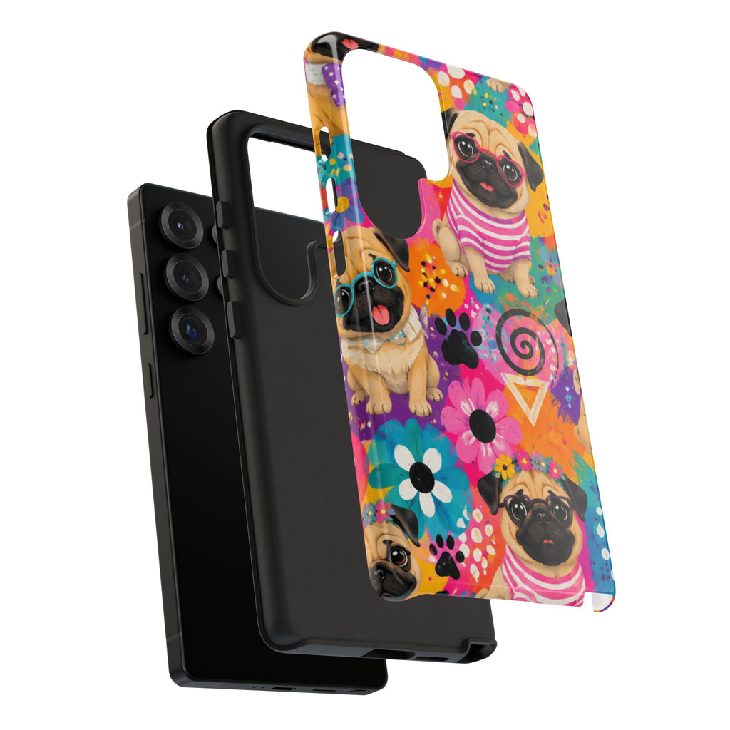 Pug Pop Art Phone Case — Colorful Pug Pattern Tough Case