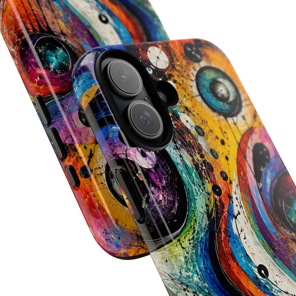 Abstract Cosmic Swirl Phone Case — Colorful Artistic iPhone Tough Case