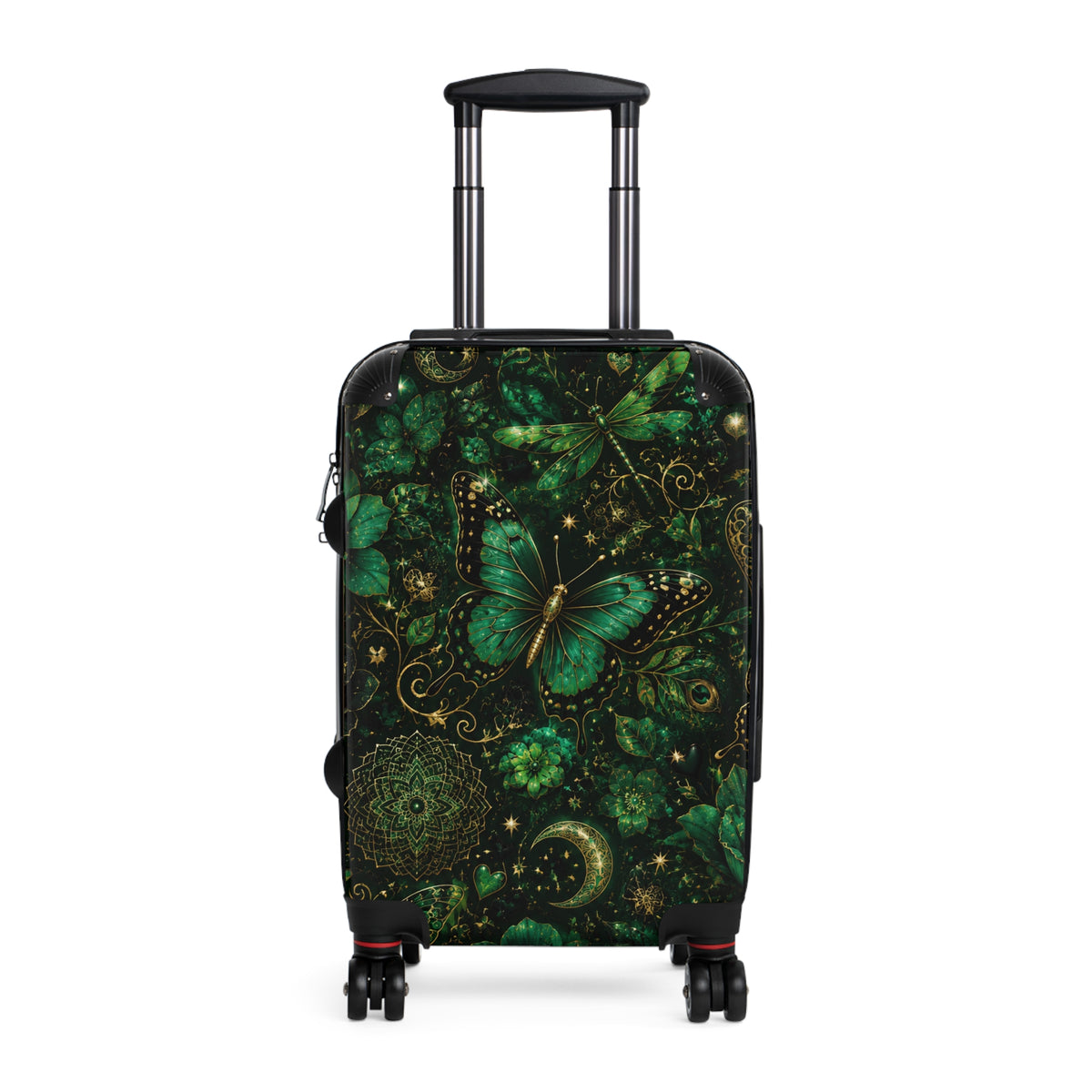 Emerald Butterfly Suitcase — Green Mandala Travel Luggage