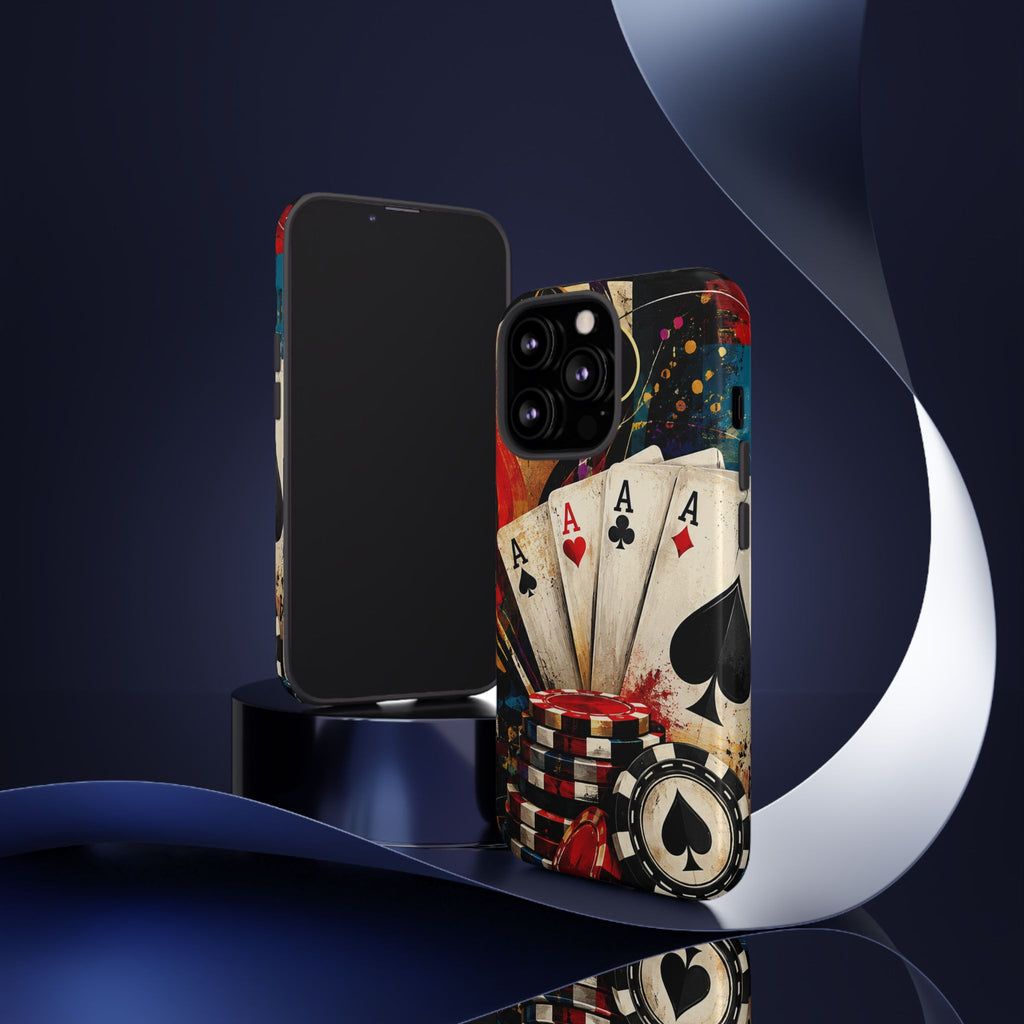 Casino Poker Ace Phone Case — Vintage Playing Cards & Chips Protective Cover