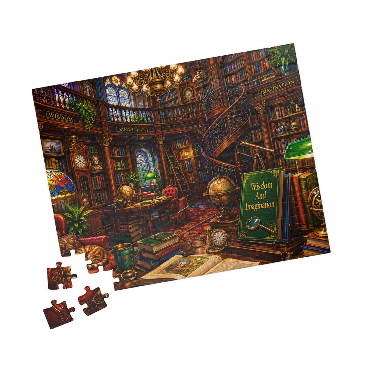 Cozy Vintage Library Puzzle 520-piece | Bookshop Jigsaw