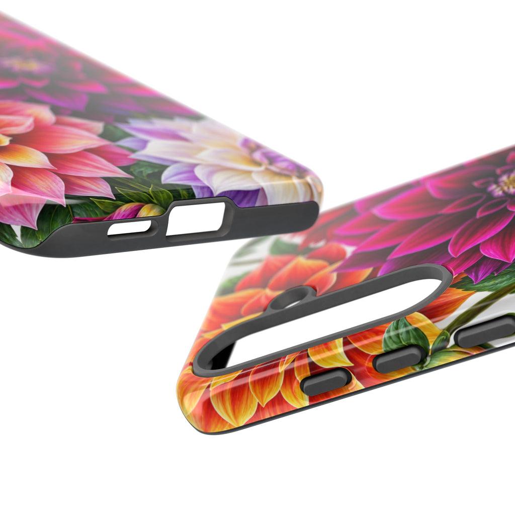 Floral Dahlia Tough Phone Case — Vibrant Protective Floral Phone Cover
