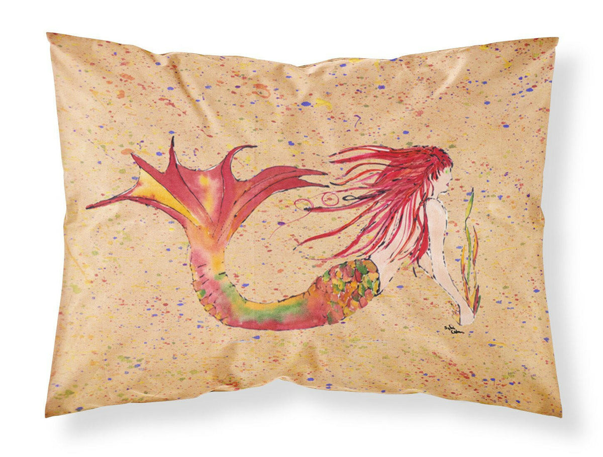 Red Headed Ginger Mermaid on Coral Standard Pillowcase Lightweight Super Soft Easy Care Decorative Artwork Pillowcase, Standard