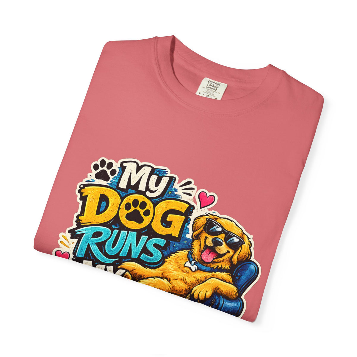 My Dog Runs My Life T-shirt | Funny Dog Lover Tee