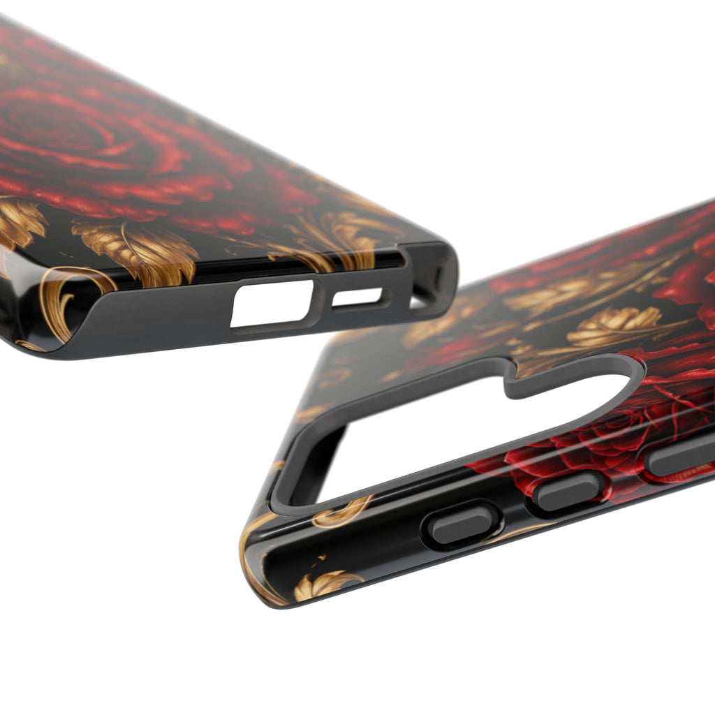 Tough Cases — Vintage Red Rose Floral Phone Case