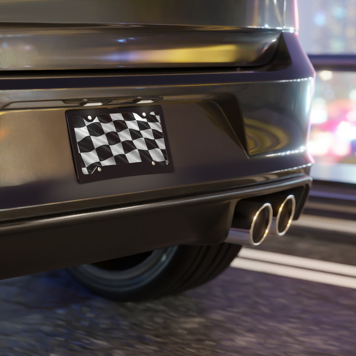 Checkered Flag Vanity Plate | Racing License Plate