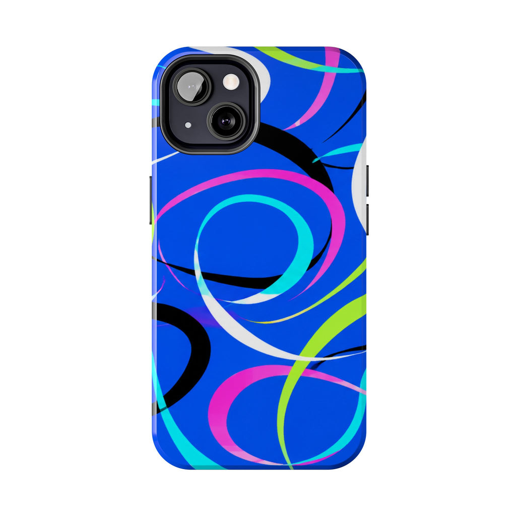 Tough Phone Case — Blue Abstract Swirl Protective Cover