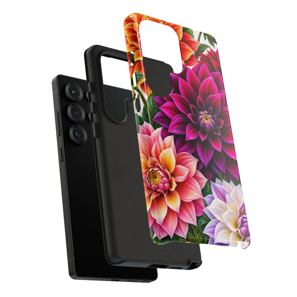 Floral Dahlia Tough Phone Case — Vibrant Protective Floral Phone Cover