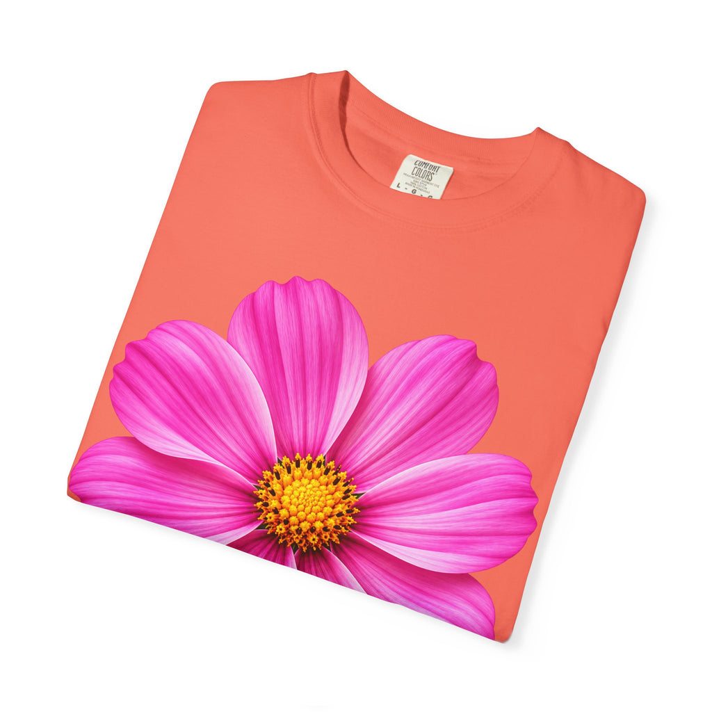 Pink Cosmos Flower T-shirt | Inspirational Back Quote