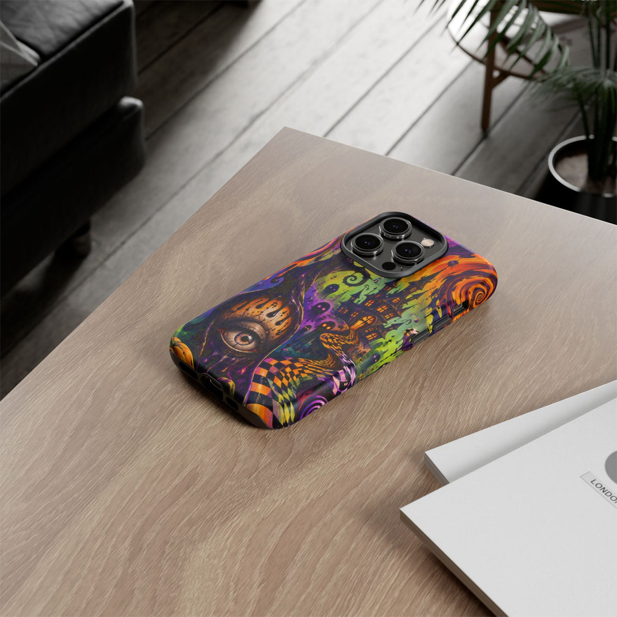 Phone Case — Psychedelic Haunted House Halloween Design