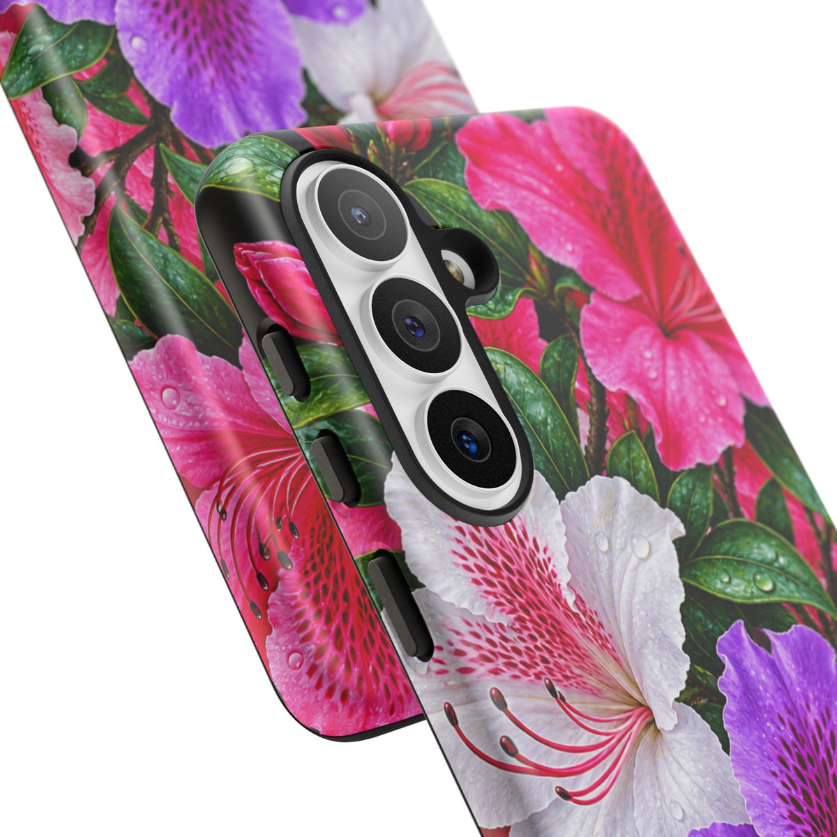 Floral Azalea Phone Case — Vibrant Pink & Purple Blossom Protection