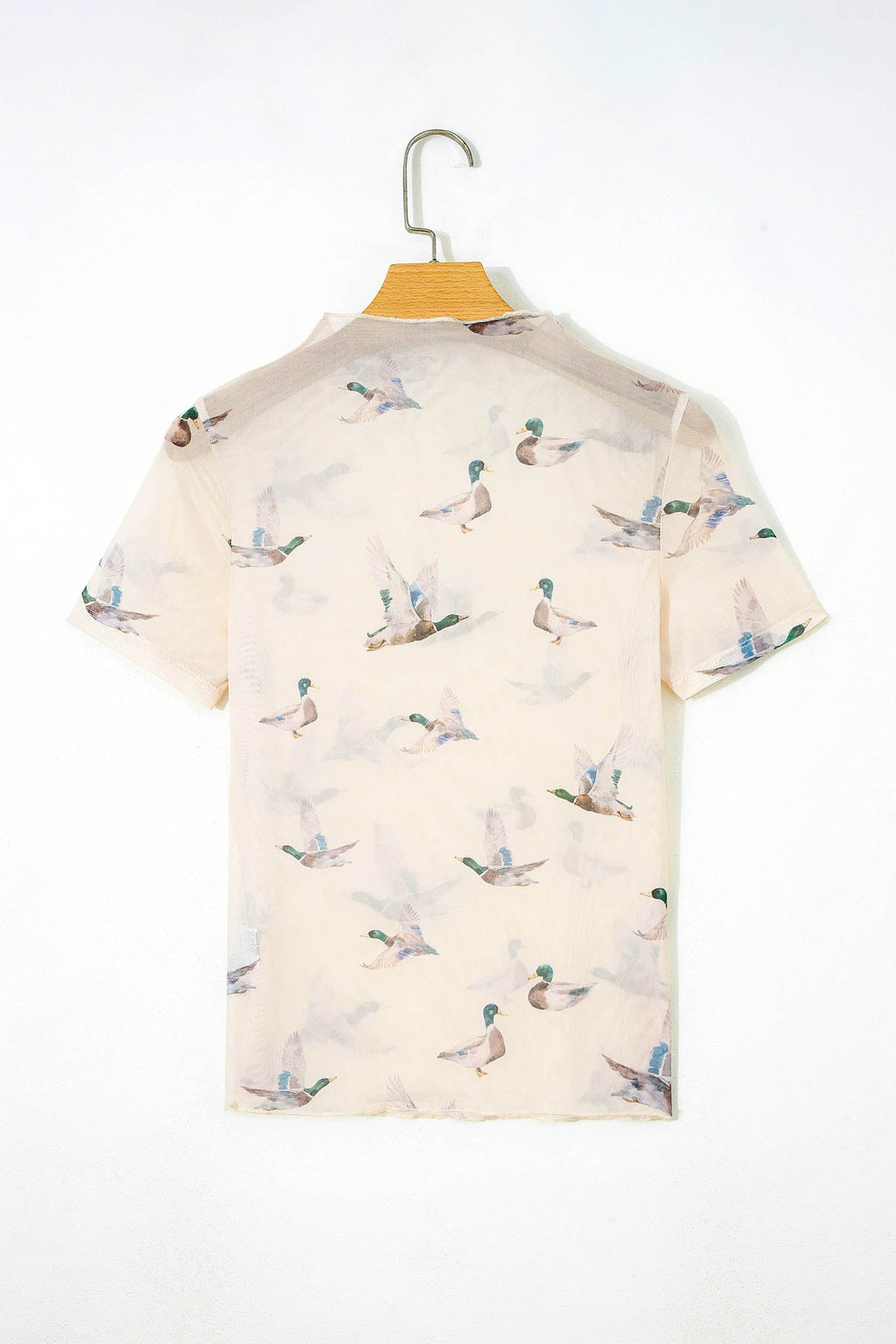 Sheer Mallard Mesh Short Sleeve Top