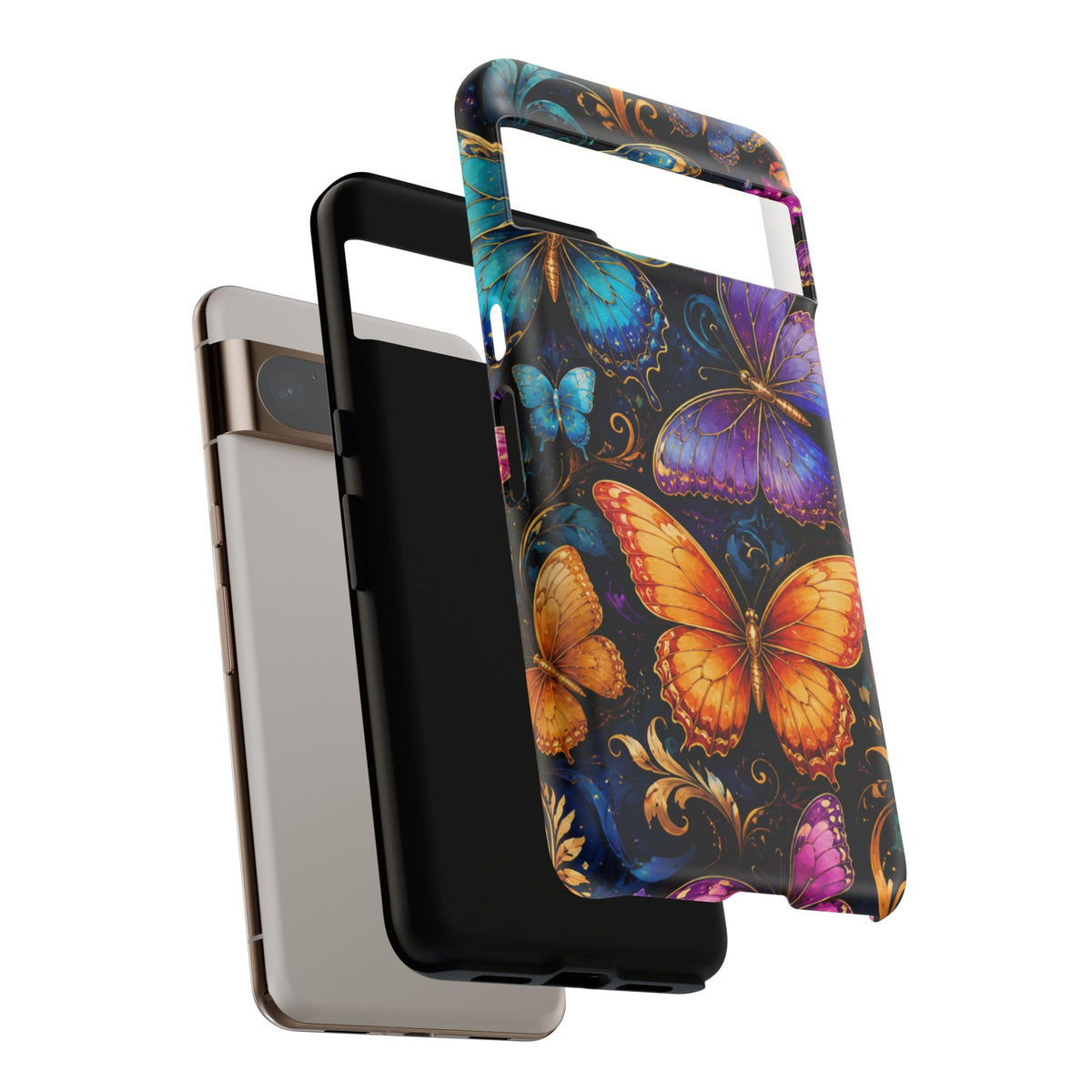 Butterfly Tough Phone Case — Colorful Floral Butterflies Protective Cover