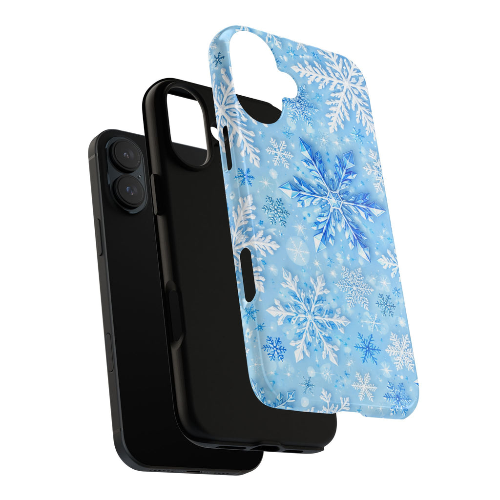 Winter Snowflake Tough Phone Case — Blue Holiday Protective Cover