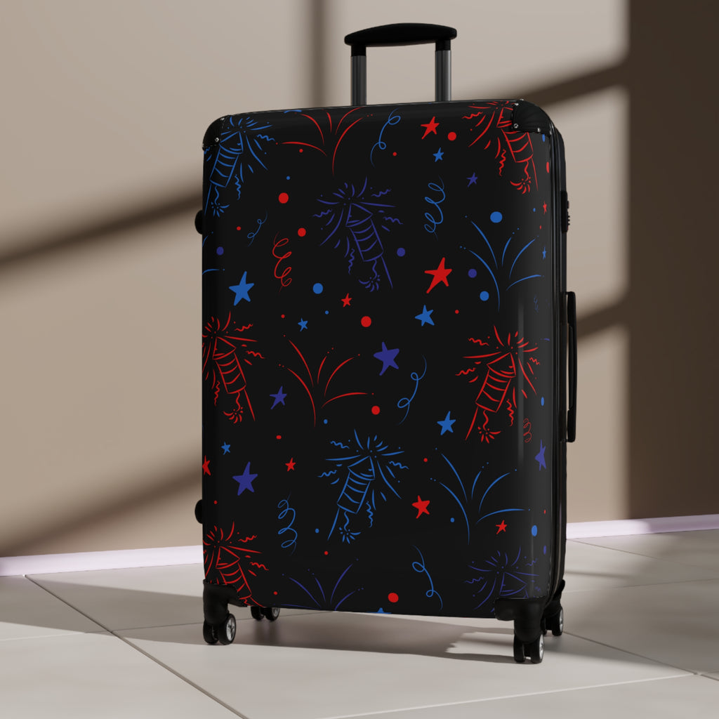 Suitcase — Patriotic Fireworks Carry-On Luggage