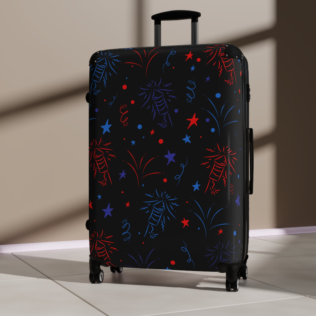 Suitcase — Patriotic Fireworks Carry-On Luggage