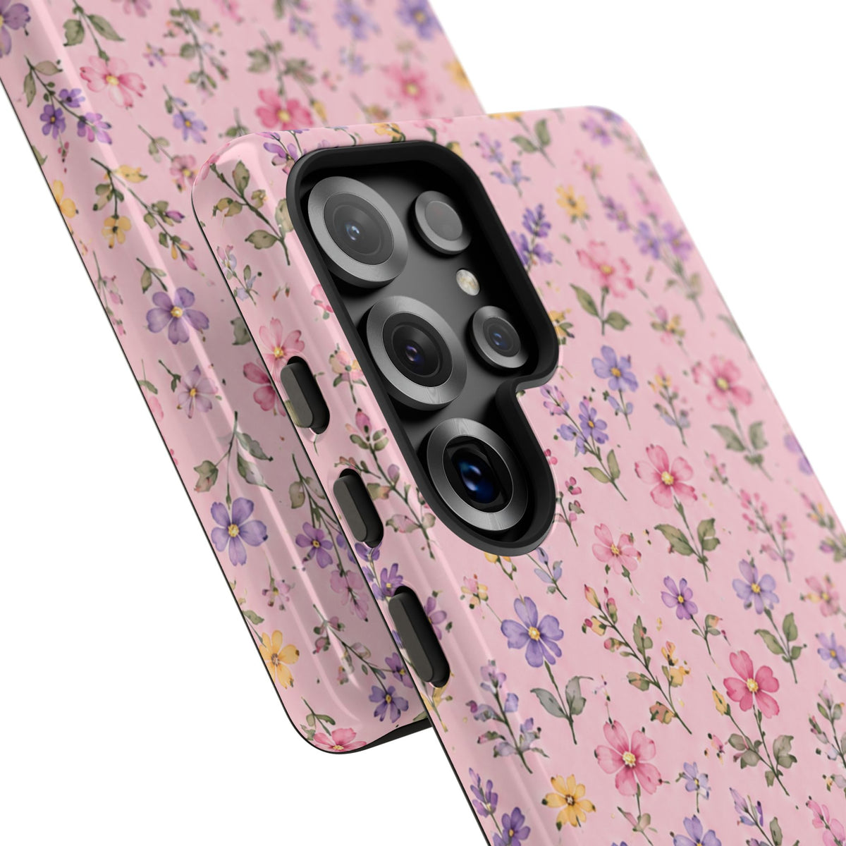 Floral Pink Tough Phone Case — Pastel Wildflower Protective Case