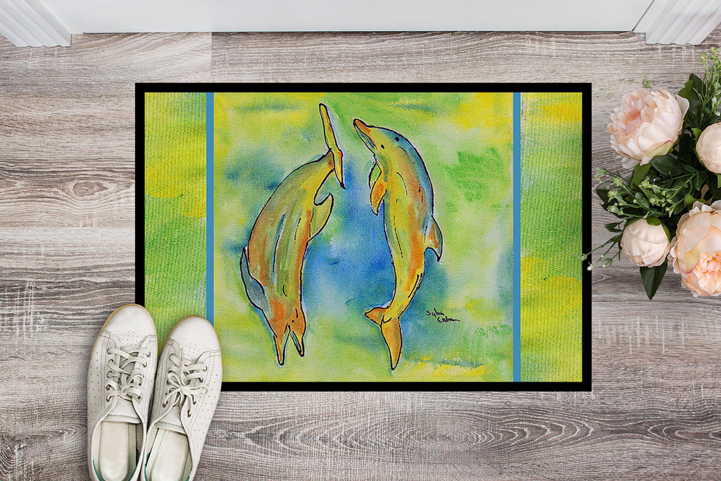 Dolphin Doormat Indoor Outdoor 18H X 27W Front Door Mat Rugs for Entryway, Non Slip Washable