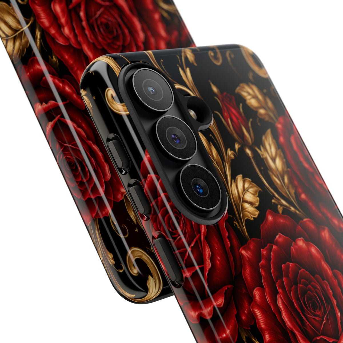 Tough Cases — Vintage Red Rose Floral Phone Case