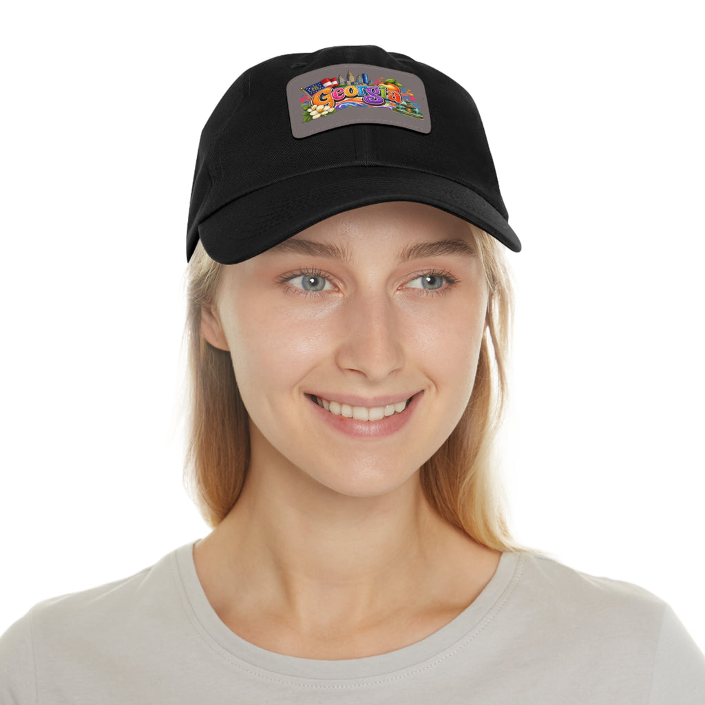 Georgia Colorful Patch Dad Hat | Leather Patch Cap